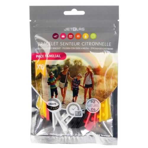 Pack familial de 8 bracelets citronnelle anti-moustiques