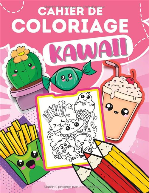 Cahier De Coloriage Kawaii – 60 Dessins Trop Mignons À Colorier À La Maison