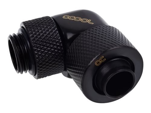 Alphacool Eiszapfen 13/10mm compression fitting 90° rotatable G1/4 - Raccord pour système de refroidissement par liquide - noir profond, mat noir