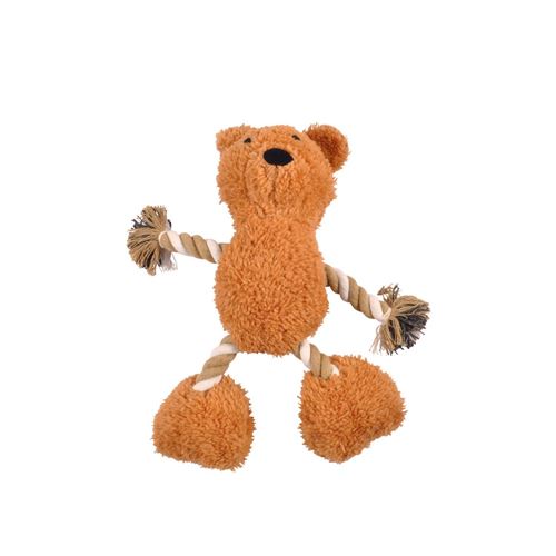 Meilleurs prix pour Peluche ours en corde pour chien - Marron