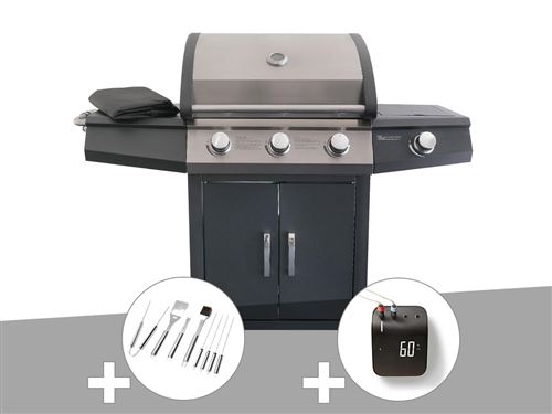 Non Communiqué Barbecue À Gaz Soleto + Malette 8 Ustensiles + Weber Connect Smart Grilling Hub - Jardideco