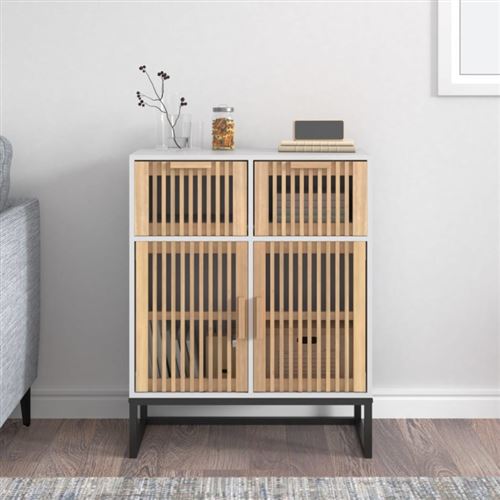 vidaXL - Buffet - 60x30x75 cm - Blanc - Image 2