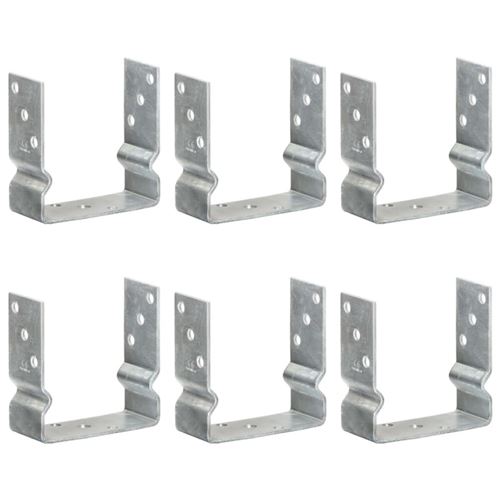 vidaXL Piquets de clôture 6 pcs Argenté 14x6x15 cm Acier galvanisé
