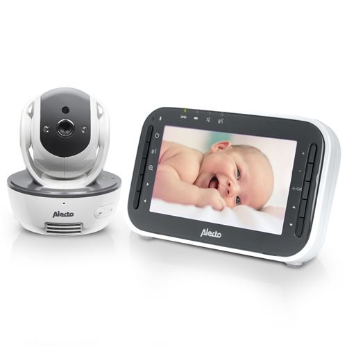 Babyphone avec caméra et écran couleur 4.3 Alecto DVM200M Blanc-Anthracite