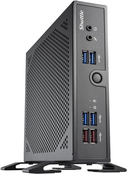 Shuttle XPC slim Barebone DS50U, Intel Celeron 7305, 2x LAN (1x 2.5Gbit ,1x 1Gbit), 1xCOM,1xHDMI,1xDP, 1x VGA, lüfterlos, 24/7 Dauerbetrieb