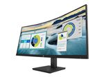 HP P34hc G4 - P-Series - écran LED - incurvé - 34" - 3440 x 1440 WQHD @ 60 Hz - VA - 250 cd/m² - 3500:1 - 5 ms - HDMI, DisplayPort, USB-C - haut-parleurs - noir - avec 5 ans de support matériel HP sur site le jour ouvrable suivant pour les moniteurs s