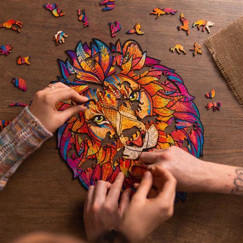 Unidragon  Puzzle en bois Bubblezz Lion pour enfants de 30 pièces