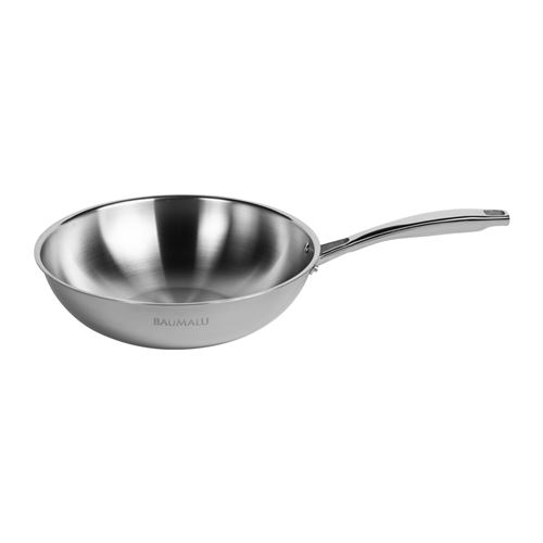 Non Communiqué Argent Poêle Wok Tripli Pro 30 Cm - Baumalu - Inox