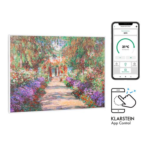 Radiateur Infrarouge - Klarstein Wonderwall Air Art - Panneau Chauffant - 80X60Cm - 500W - Connecté - Motif Jardin
