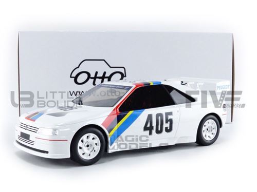 Voiture Miniature de Collection OTTO MOBILE 1-18 - PEUGEOT 405 T16 GR S - 1988 - White / Red / Blue - OT850