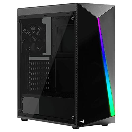 Aerocool Noir Boitier Moyen Tour Atx Shard Tempered Glass Rgb Avec Panneau Vitré (Noir) - Neuf - Image 3