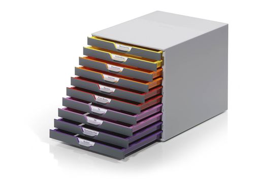Durable Noir 761027 Module Classement Varicolor 10 Tiroirs