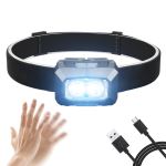 Lampe Frontale LED 9 Lumières Rechargeable USB Avec Capteur De Mouvement