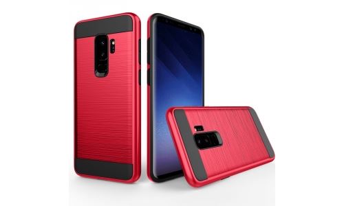 Coque hybride Galaxy S9 Plus renforcée coloris rouge