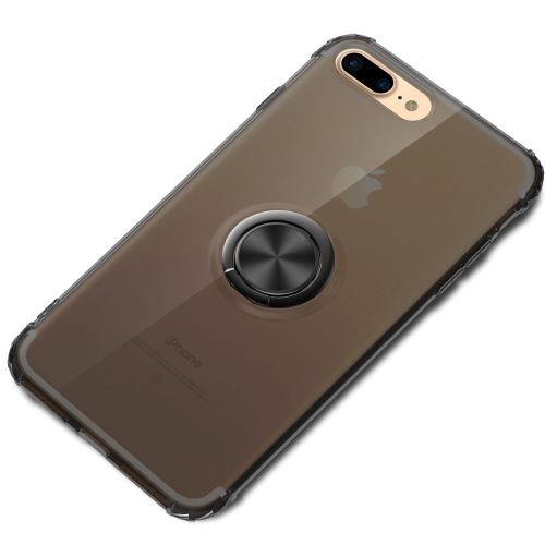 Coque en TPU support de bague en alliage de zinc noir pour votre Apple iPhone 8 Plus/7 Plus 5.5 pouces