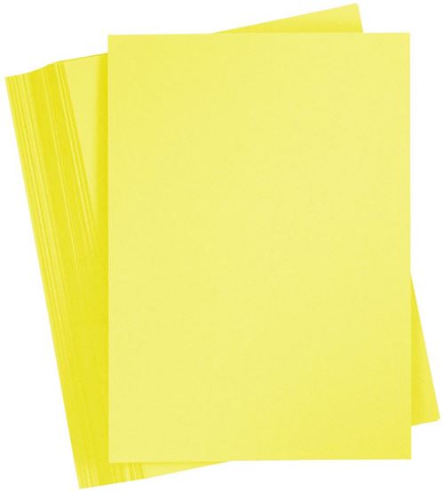 Creotime carton de couleur A6 10,5 x 14,8 cm jaune clair 100 pièces