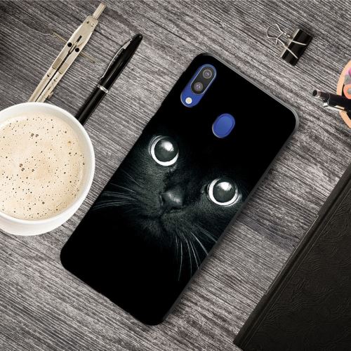 Coque en TPU impression de motifs souple yeux de chat pour votre Samsung Galaxy M20