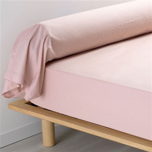 Taie de traversin 85 x 185 cm percale uni 78 fils percaline +p. bourdon Rose