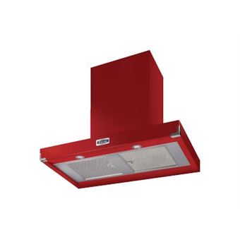 Falcon Contemporaine FHDCT900RDN - Hotte - hotte décorative - largeur : 90 cm - profondeur : 55 cm - evacuation & recyclage - Rouge cerise