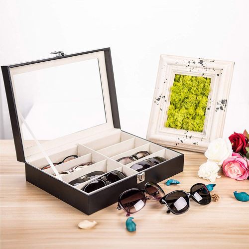 Lunettes Affichage de rangement en cuir Box Lunettes de soleil Boîte de rangement Kiliaadk583