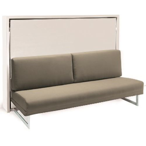 Armoire Lit Escamotable Transversale Houdini Slash Blanche Canape