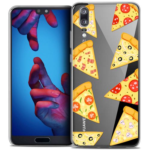 Coque Huawei P20 (5.8 ) CASEINK Housse Etui [Crystal Gel HD Collection Foodie Design Pizza - Souple - Ultra Fin - Imprimé en France]