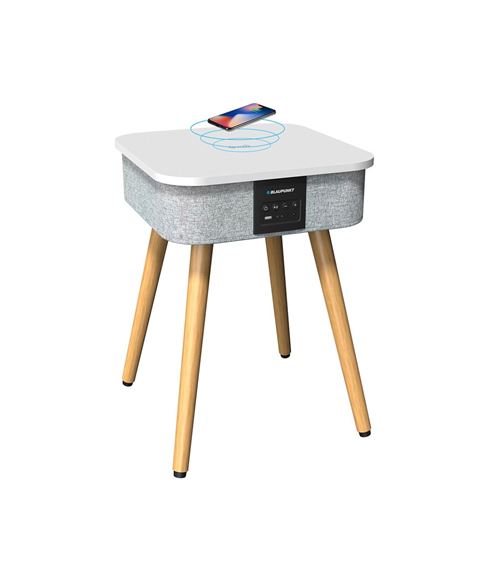 Table avec enceinte intégrée Blaupunkt MP0350 20W chargeur de téléphone sans fil par induction compatible Bluetooth chargeur USB