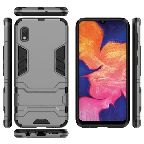 Coque en TPU garde hybride cool gris avec béquille pour votre Samsung Galaxy A20e/A10e