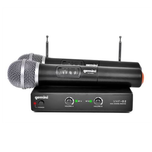 Gemini Système Sans Fil Microphones 2 Canaux Vhf 177,6 Mhz /198.6 - Vhf02-M Sa50537A