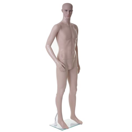Mannequin de vitrine HWC-E37, masculin, homme, poupée de grandeur naturelle, déco, mobile 185cm