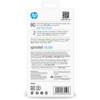 Hewlett-Packard Sprocket Studio 4x6 80 feuilles Set cartouches et