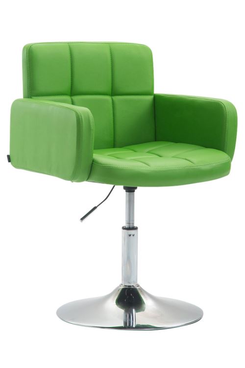 Fauteuil lounge Los Angeles similicuir avec piètement tulipe en métal chromé - Siège Vert