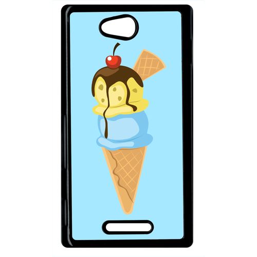 Coque Sony Xperia C Glace Cornet Bleu