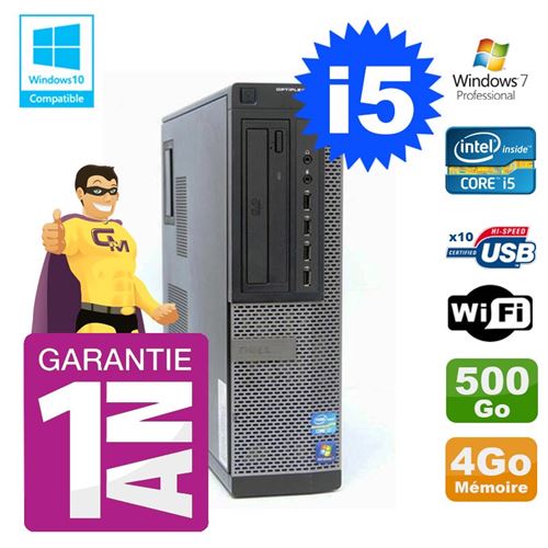 PC De Bureau Dell PC Dell 790 Dt Intel i5-2400 4Go Disque 500Go Graveur WiFi W7