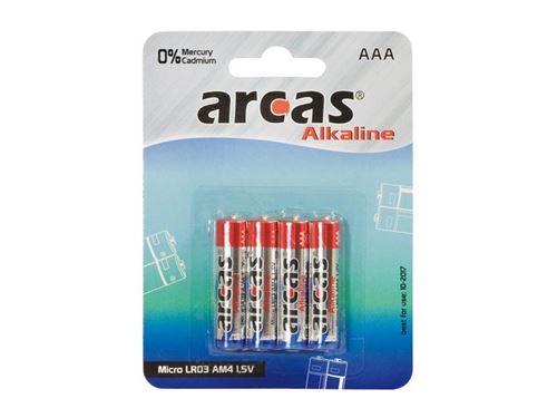 Pack de 4 piles Alcaline Micro AAA Arcas