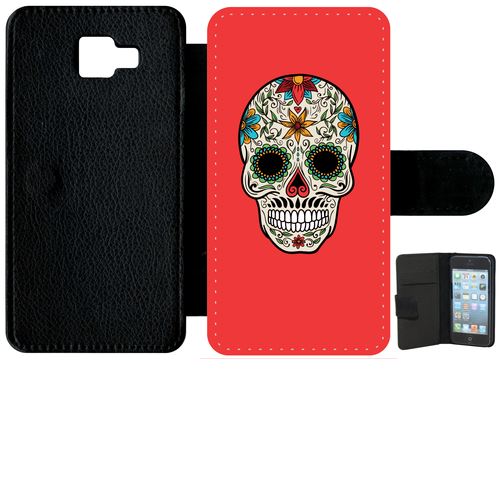 Etui À Rabat Samsung Galaxy A5 (2016) Crane Couleurs Fond Rouge