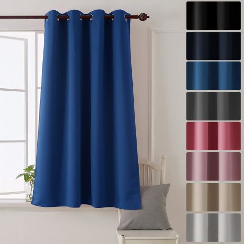 Deconovo Rideau à Oeillet Rideau Isolant Thermique Rideau Occultant pour Nursery 132x160cm Bleu