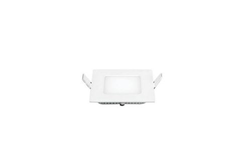 HOMEMANIA Spot Encastrable LED Carré - de Plafond, Murale - Blanc en Métal, 8,5 x 8,5 x 2,2 cm, 1 x LED, 3W, 300LM, 6500K Lumière Blanche Froide