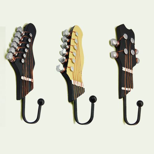 Guitare classique en forme de crochets décoratifs Porte-bagages en résine crochets Crochets mural Kiliaadk552