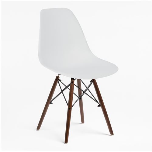 Chaise Scand Blanc Bois Foncé
