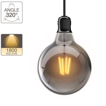 Ampoule LED G125 - culot E27 - vintage fumée - 1