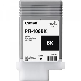 Canon PFI-106 BK - 130 ml - noir - original - réservoir d'encre - pour imagePROGRAF iPF6400, iPF6400SE, IPF6450 - 1