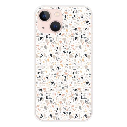 Coque en silicone imprimée compatible Apple iPhone 13 Mini Terrazzo color