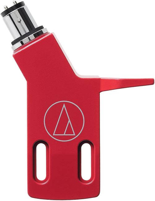 Audio Technica AT-HS3 Universal Headshell with Finger Lift 1/2 Mount Aluminum includes Mounting Screw (Angled for Striat Tonearms) (Red)