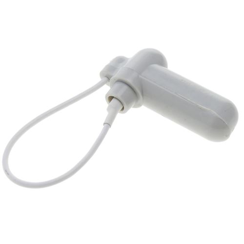 Étiquette anti-vol compatible EAS RF 8.2MHz 50 x 13 mm blanc avec câble en acier 100 unités