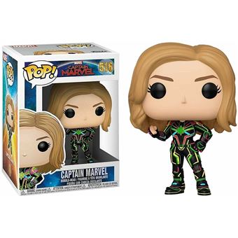Marvel Captain - Figurine POP! Bobble Head Captain Marvel en Neon Suit 9 cm