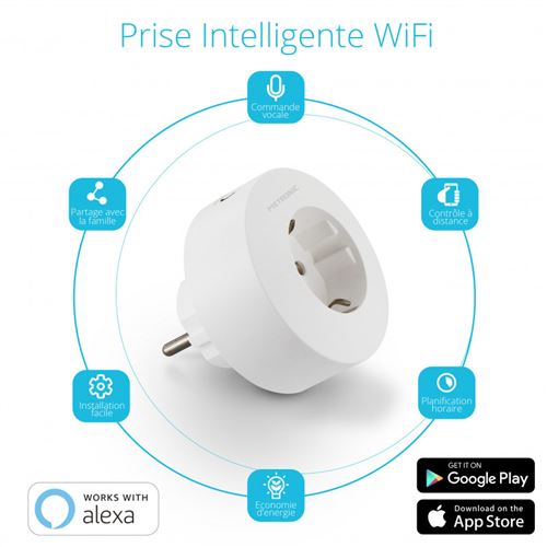 0€90 sur Prise connectée WiFi - Blanche - Équipements électriques