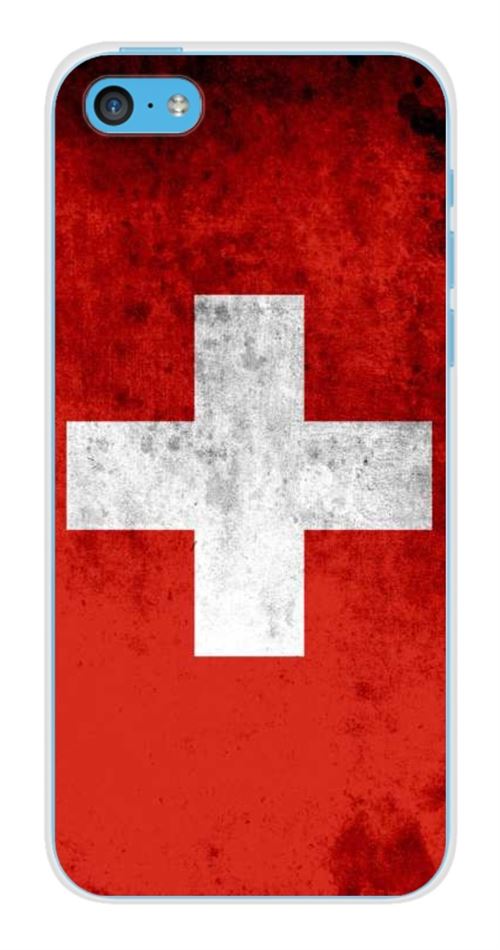 Coque en silicone imprimée compatible Apple iPhone 5C Drapeau Suisse