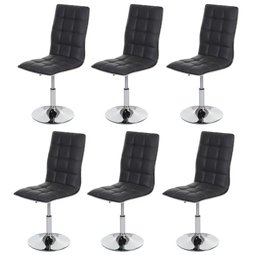 6x chaise de salle à manger MENDLER HWC-C41, fauteuil, similicuir gris