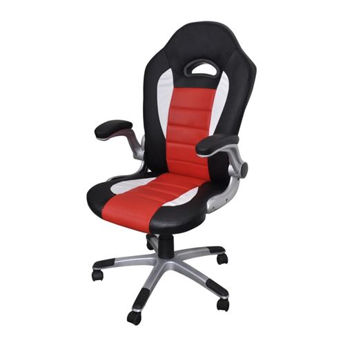 Fauteuil en similicuir moderne de bureau design rouge